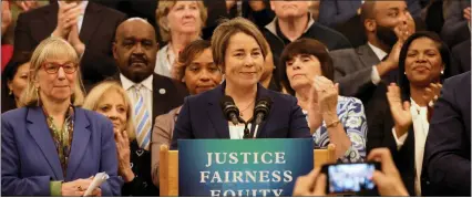  ?? NANCY LANE — BOSTON HERALD ?? The Governor’s Council wants more details on Gov. Maura Healey’s plan to offer blanket pardons of past simple cannabis possession conviction­s.