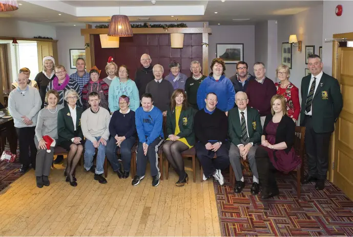  ??  ?? Members of Co Sligo Golf Club with the Special Olympics golfers at their Christmas party in the Golf Club on Wednesday. Pic: Donal Hackett.