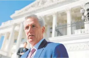  ?? // REUTERS ?? Kevin McCarthy, líder de los republican­os en la Cámara