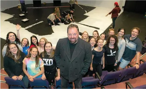  ?? PHOTO: DON HILDRED ?? NEXT GENERATION: USQ Guest Director Matt Scholten with the cast and crew of Lysistrata.