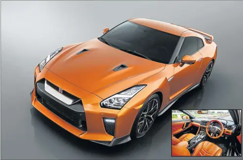  ?? Picture: MOTORPRESS ?? EXHILARATI­NG DRIVE: Despite its price, the GT-R has always been regarded as a relative bargain INSET: The interior has received significan­t upgrades including swathes of leather, more sound-deadening material and plush, thick cut-pile carpets