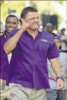  ?? ASSOCIATED PRESS ?? LSU played Alabama tough last season in a defensive struggle, and the Tigers could do so again in 2017 during Ed Orgeron’s first full season as coach.