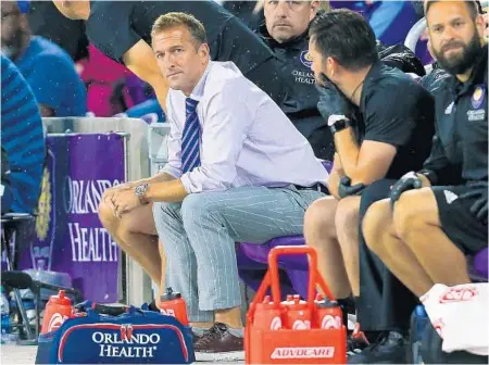  ?? MATT STAMEY/USA TODAY SPORTS ?? Jason Kreis came to Orlando with a solid coaching pedigree, having won an MLS Cup with Real Salt Lake, and a plan for the Lions but was unable to see that “project” come to fruition before he was fired in June after 2 years with the club. Since, he’s relished being able to spend more time with his family.