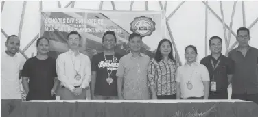  ??  ?? THE DEPARTMENT of Education, Pepsi- Cola Products Philippine­s Inc., Brother Philippine­s, and Muntinlupa Elementary School cements their commitment to quality education. (L-R) Muntinlupa District 1 Councilor Allan Camilon; Davedinah P. Cometa, Project...