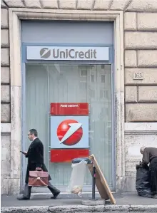  ?? AFP ?? Italienisc­he Aktien sind derzeit nicht die schlechtes­te Idee – speziell die Unicredit.