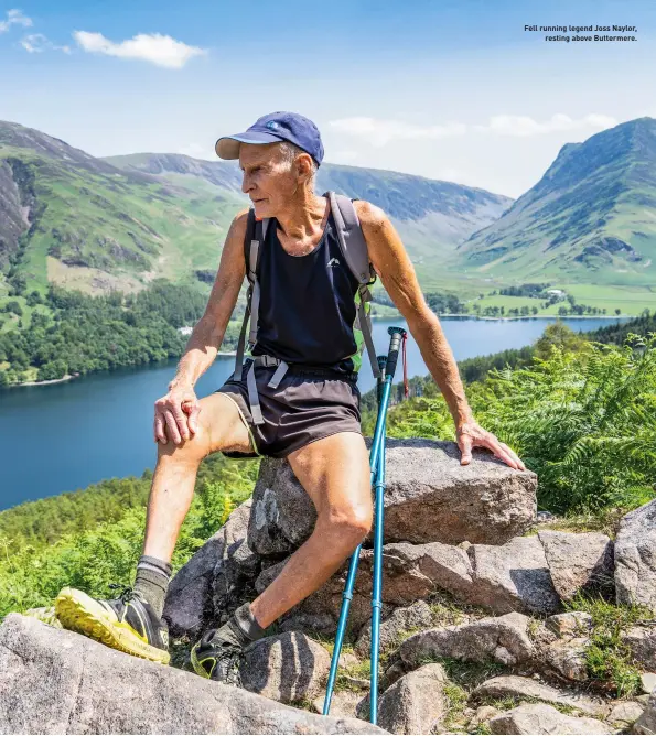  ?? ?? Fell running legend Joss Naylor, resting above Buttermere.