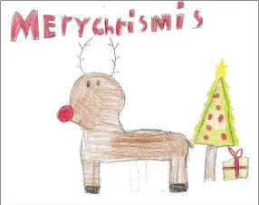  ?? Photo submitted ?? Nicole, a second grade student from Stacy Honea’s class, drew a picture of Rudolph the Red Nosed Reindeer when she wrote her letter to Santa.