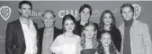  ?? KEVORK DJANSEZIAN Getty Images/TNS ?? The cast of ‘The Waltons’ Homecoming,’ from left: Ben Lawson, Richard Thomas, Marcelle LeBlanc, Christian Finlayson, Tatum Matthews, Callaway Corrick, Bellamy Young and Logan Shroyer.