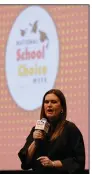  ?? (Arkansas Democrat-Gazette/ Thomas Metthe) ?? Gov. Sarah Huckabee Sanders speaks to attendees at the National School Choice Rally on Monday at the Statehouse Convention Center in Little Rock.