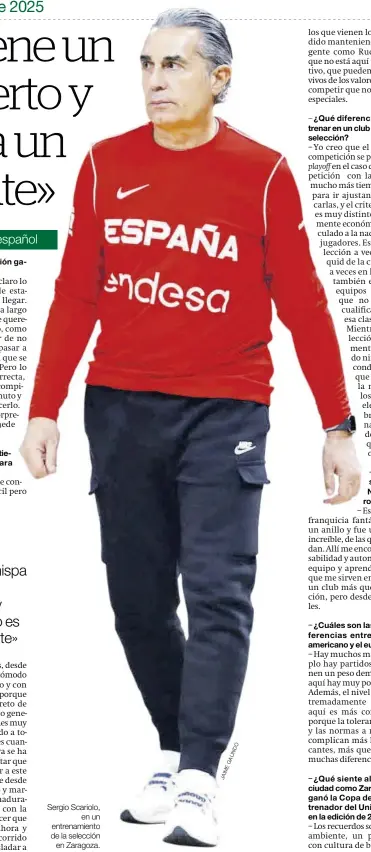  ?? ?? Sergio Scariolo, en un entrenamie­nto de la selección en Zaragoza.