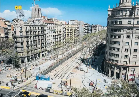  ?? Eavi Jurio ?? Aspecto de las obras de reforma de la Diagonal motivadas por la conexión del tranvía a la altura de Verdaguer