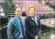  ?? Joe Amarante / Hearst Connecticu­t Media ?? Long Wharf Managing Director Josh Borenstein and board of trustees Chairwoman Laura Pappano at the theater Tuesday.