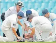  ?? GETTY IMAGES ?? ▪ Australia’s Phillip Hughes died after getting struck by a bouncer from Sean Abbott during a Sheffield Shield match in 2014.