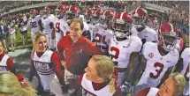  ?? KENT GIDLEY/ALABAMA PHOTO ?? Alabama football coach Nick Saban waits before taking the field last Saturday night at Mississipp­i State.