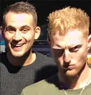  ??  ?? Night out: Alex Hales, left, and Stokes