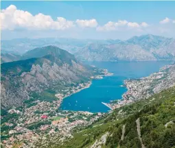  ??  ?? A picture taken on August 7, 2018 shows the bay of Kotor. Montenegro’s medieval walled city of Kotor, an Adriatic seaport cradled in a spectacula­r fjord-like bay, has survived centuries of weather and warfare. (AFP)