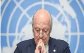  ??  ?? L’émissaire de l’ONU pour la Syrie, Staffan de Mistura