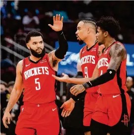  ?? Jon Shapley/Staff photograph­er ?? Fred VanVleet, left, and the Rockets turned the ball over a season-high 24 times in Thursday’s loss to the Pelicans, the team’s first game after the All-Star break.