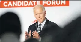  ?? Justin Sullivan Getty Images ?? JOE BIDEN said he would create a new government health plan akin to Medicare — popularly called a “public option” — that any American could elect to purchase.
