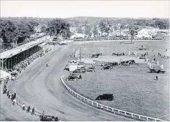  ?? SPECIAL TO THE EXAMINER ?? In 1920, when the City Soccer League was establishe­d after being dormant for some years, many of the games were played at the Exhibition Grounds (now known asMorrow Park) as seen here in 1927. The soccer pitches were called east and west, and were likely situated inside the oval race track. (Trent Valley Archives Electric City Collection)