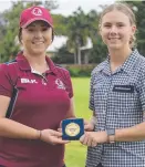  ?? ?? No.1 Grace Abdy (right) with Townsville star Stephanie Baldwin.