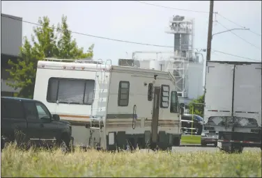  ?? BEA AHBECK/NEWS-SENTINEL ?? A trailer is parked in the industrial part of Lodi on Thursday.