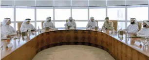  ?? — supplied photo ?? Sheikh Hamdan chairs the meeting of the emirate’s Higher Committee for Developmen­t and Citizens Affairs during which the projects were announced.