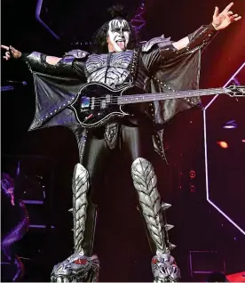  ?? ?? Calling Dr Logo: Gene Simmons of American glam rockers Kiss