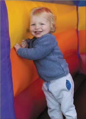  ??  ?? Jake O’Meara enjoying the bouncy castle.