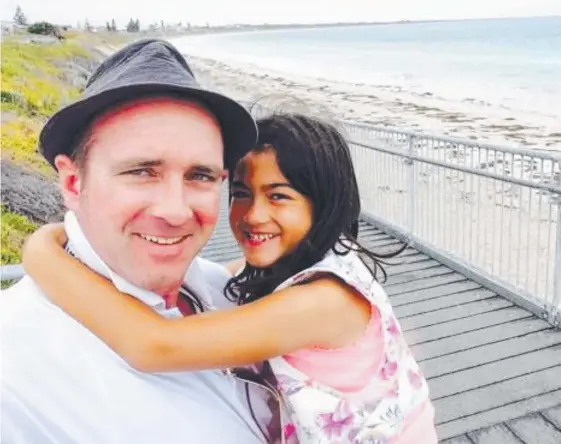  ??  ?? Devoted dad David Conway with his daughter Keisha. David is fighting for life after falling from a height of 20 metres at a Varsity Lakes constructi­on site.