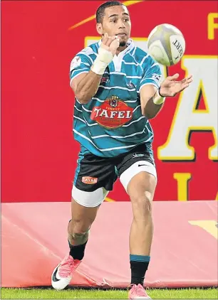  ?? Picture: GALLO IMAGES ?? FULL STEAM AHEAD: Enver Brandt of Griquas has been quick out the starting blocks in the try-scoring stakes in the SuperSport Challenge this year