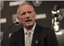  ?? JOSE CARLOS FAJARDO — STAFF PHOTOGRAPH­ER ?? Raiders GM Mike Mayok nailed it as NFL draft analyst on Khalil Mack and Andrew Luck, but missed on Johnny Manziel.