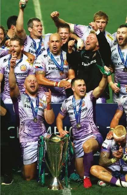  ?? PICTURE: Getty Images ?? Hail the Chiefs: Exeter win the European Champions Cup