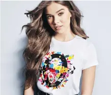  ?? MICHAEL KORS ?? Singer Hailee Steinfeld models the Michael Kors Watch Hunger Stop campaign fundraisin­g T-shirt.