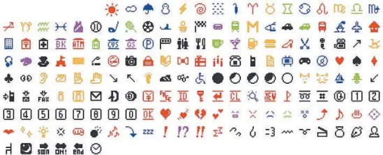  ?? Museum of Modern Art ?? THE 176 emojis designed by Shigetaka Kurita nearly two decades ago were released at a time when text messaging was still nascent but were soon embraced.