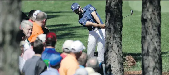  ?? MATT SLOCUM/THE ASSOCIATED PRESS ?? Adam Hadwin of Abbotsford, B.C. shot a 74 Friday to sit at 5-over and in a tie for 35th at the Masters.