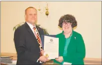  ?? STAFF PHOTOS BY TIFFANY WATSON ?? St. Mary’s Commission­er John E. O’Connor read the Nurses Appreciati­on Week proclamati­on for Charles, Calvert and St. Mary’s counties on May 9 at the Maryland Nurses Associatio­n District 9 awards dinner.