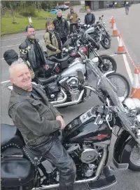  ?? Photograph: Iain Ferguson, The Write Image. ?? Chris Jones, front, with Harley-Davidson riders from all over the area.