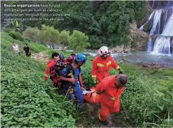 ??  ?? Rescue organizati­ons have helped with emergencie­s such as cable car malfunctio­n, wingsuit flight crashes, and spelunking accidents in the past year