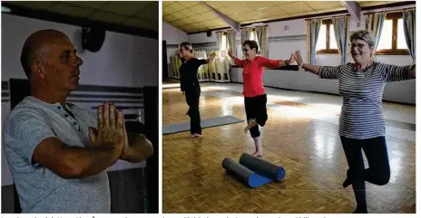  ??  ?? La saison du club Yoga Bien-être a repris par une séance d’initiation animée par le moniteur Philippe Barron.