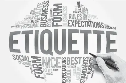  ?? Shuttersto­ck ?? Business etiquette has become more lax than it was years ago, such as employees on most levels are on a first-name basis with one another.