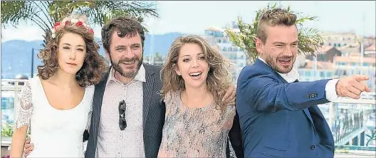  ?? ANDREAS RENTZ / GETTY IMAGES ?? Ana Pauls, Àlex Brendemühl, Lucía Puenzo y Guillermo Pfening en la presentaci­ón de Wacolda, ayer en el festival de Cannes