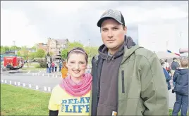  ?? KEVIN ADSHADE/THE NEWS ?? Jessica Dunphy and Gordon Henderson are pictured at the Relay for Life on Saturday.