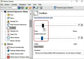  ??  ?? Increase the width of scrollbars to make it easier to navigate long pages