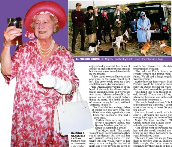  ??  ?? RAISING A
GLASS: But the Queen Mother’s drink of choice was a dry martini