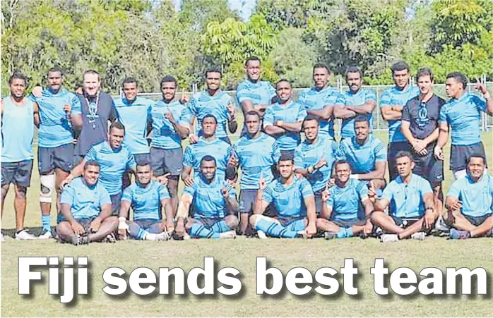  ?? Picture: FRU ?? The Fiji men;s 7s team after a training session.