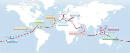  ??  ?? La Macaronési­e, les Caraïbes, le corridor Est Pacifique, la Polynésie, la mer de Corail, le Triangle de Corail, l’océan Indien ou encore la mer Noire jalonneron­t le parcours des expédition­s avec, en conclusion, des études en Méditerran­ée en .