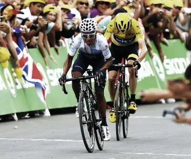  ??  ?? Above Racing by numbers means riders take fewer risks, reckons Nairo Quintana Right Chris Froome and Team Sky have a reputation for being power meter focused Top right The days of racing all-out to stay in front are gone, now it’s about protecting the...