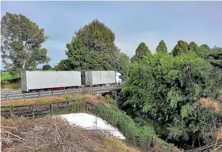  ?? ?? Mangawhero Stream Bridge along the State Highway 27 is classified high-risk as there has been 29 crashes in the last 10 years.