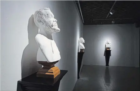 ?? PATRICK PALMER
ART MUR ?? Lesser Gods, artist Bevan Ramsay's series of portrait busts of New York's homeless, opens at the Niagara Artists Centre Friday.